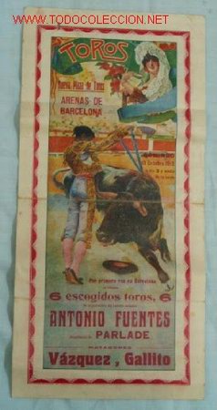Affissi Tauromachia: CARTEL TOROS BARCELONA. A&Ntilde;O 1915