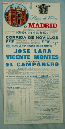Affissi Tauromachia: CARTEL TOROS MADRID