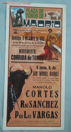 Carteles Toros: CARTEL TOROS MADRID