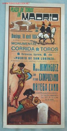 Carteles Toros: CARTEL TOROS MADRID