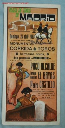 Affissi Tauromachia: CARTEL TOROS MADRID
