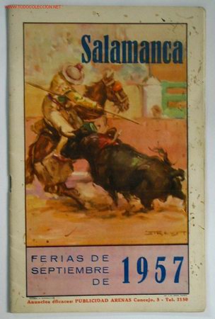 Carteles Toros: FERIAS SALAMANCA. A&Ntilde;O 1957