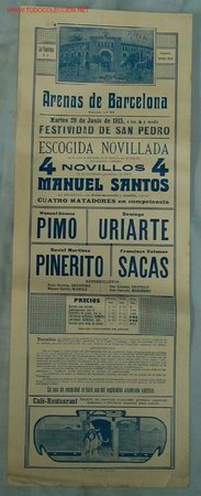 Carteles Toros: PLAZA TOROS BARCELONA