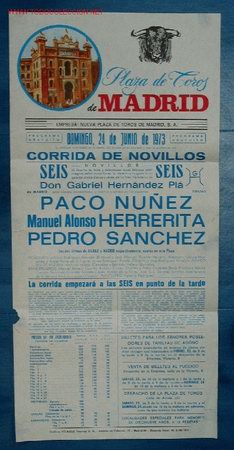 Affiches Tauromachie: PLAZA TOROS MADRID