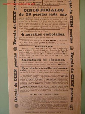 Carteles toros: CARTEL TOROS - ZARAGOZA - JUNIO DE 1895 - Foto 3