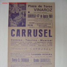 Carteles Toros: CARTEL TOROS - VINAROZ (CASTELLON) - AGOSTO DE 1969