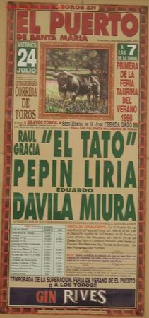 Carteles toros: CARTEL DE TOROS EN EL PUERTO DE 1998 - Foto 1