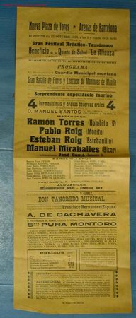 Affissi Tauromachia: CARTEL TOROS BARCELONA