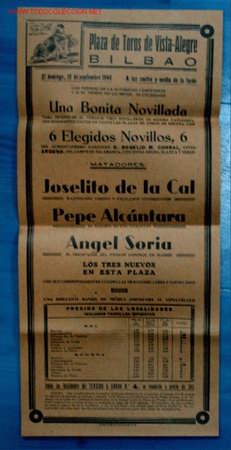 Affiches Tauromachie: CARTEL TOROS BILBAO