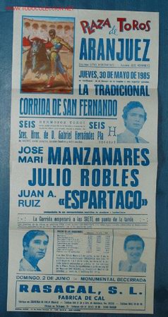 Carteles toros: PLAZA DE TOROS DE ARANJUEZ - Foto 1