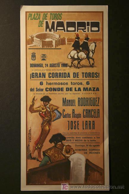Carteles Toros: Cartel de toros de Madrid.