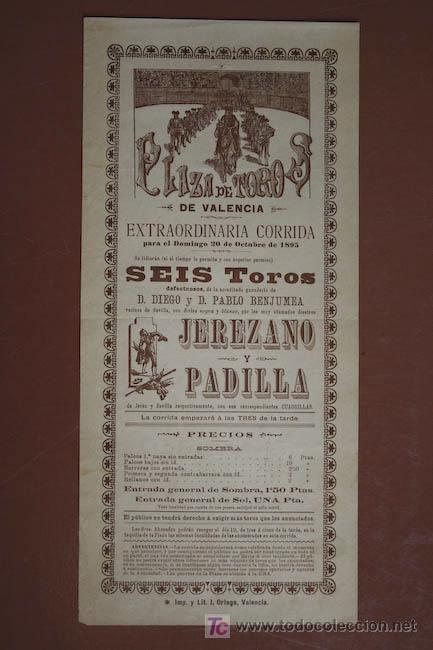 Carteles toros: Cartel de toros de Valencia. - Foto 1