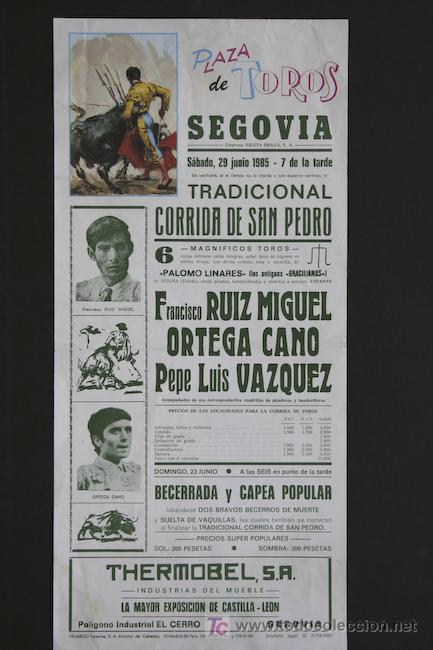 Carteles toros: Cartel de toros de Segovia. - Foto 1