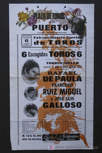 Carteles Toros: Cartel de toros de El Puerto de Santa Mar&iacute;a.