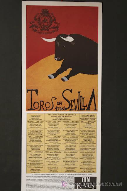 Carteles toros: Cartel de toros de Sevilla. - Foto 1