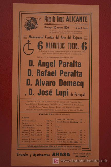 Carteles Toros: Cartel de toros de Alicante.