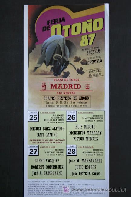Affiches Tauromachie: Cartel de toros de Madrid.