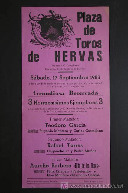 Carteles toros: Cartel de toros de Herv&aacute;s. - Foto 1