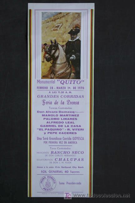 Carteles toros: Cartel de toros de Quito. Ecuador. - Foto 1