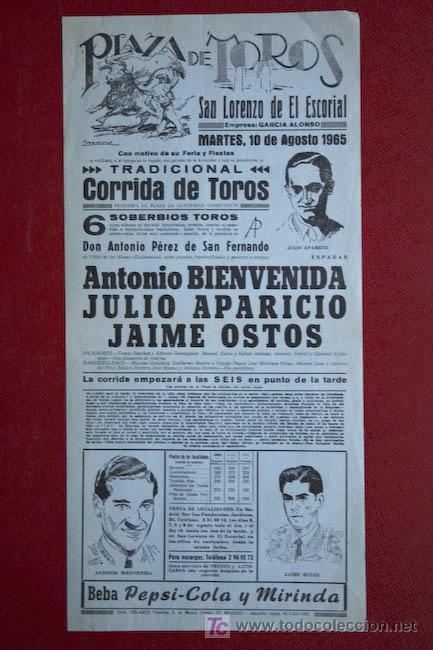 Carteles Toros: Cartel de toros de San Lorenzo de El Escorial.