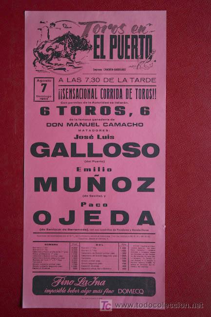 Affiches Tauromachie: Cartel de toros de El Puerto de Santa Mar&iacute;a.
