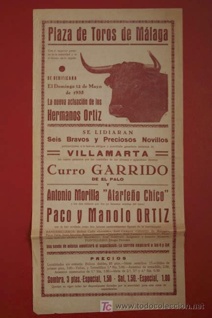 Carteles toros: Cartel de toros de M&aacute;laga. - Foto 1