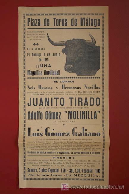 Carteles toros: Cartel de toros de M&aacute;laga. - Foto 1