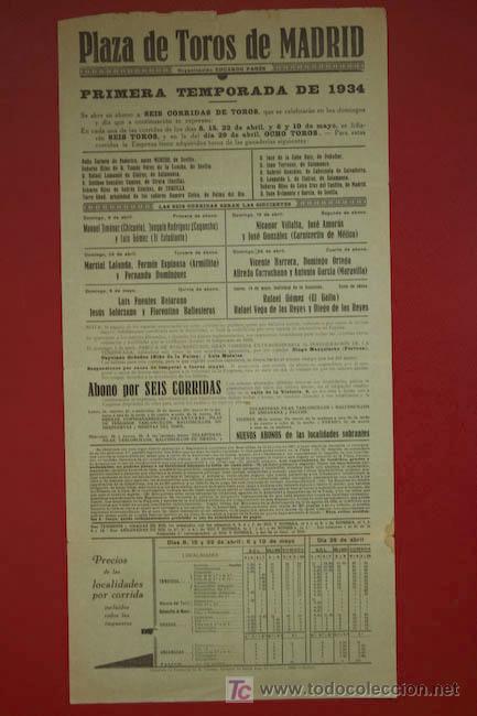 Carteles toros: Cartel de toros de Madrid. - Foto 1