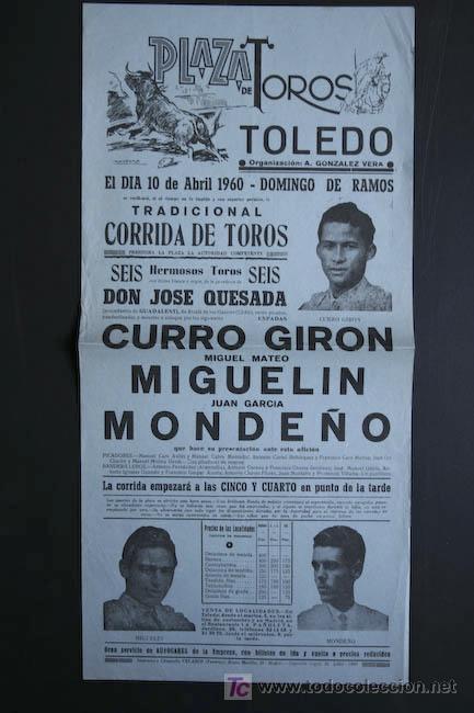 Carteles toros: Cartel de toros de Toledo. - Foto 1