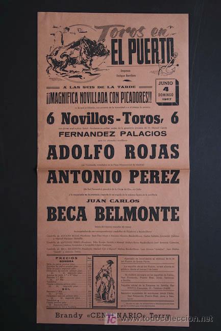Carteles Toros: Cartel de toros de El Puerto de Santa Mar&iacute;a.