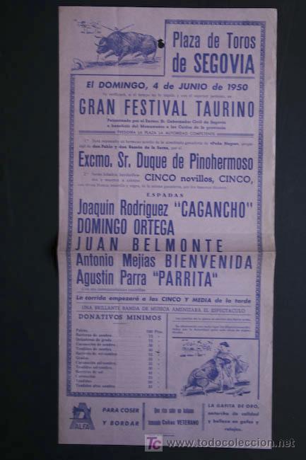 Carteles toros: Cartel de toros de Segovia. - Foto 1