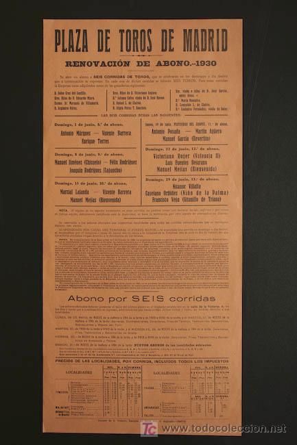 Carteles toros: Cartel de toros de Madrid. - Foto 1