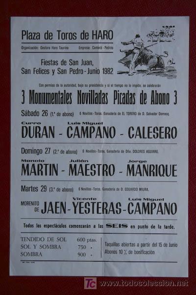 Affiches Tauromachie: Cartel de toros de Haro.