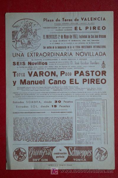 Affissi Tauromachia: Cartel de toros de Valencia.