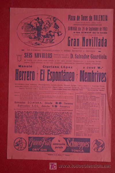 Carteles Toros: Cartel de toros de Valencia.