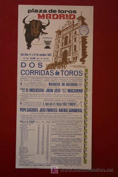 Carteles Toros: Cartel de toros de Madrid.