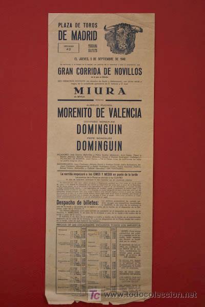 Carteles toros: Cartel de toros de Madrid. - Foto 1
