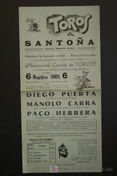 Affissi Tauromachia: Cartel de toros de Santo&ntilde;a.