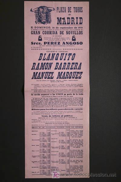 Carteles Toros: Cartel de toros de Madrid.