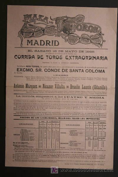 Carteles toros: Cartel de toros de Madrid. - Foto 1