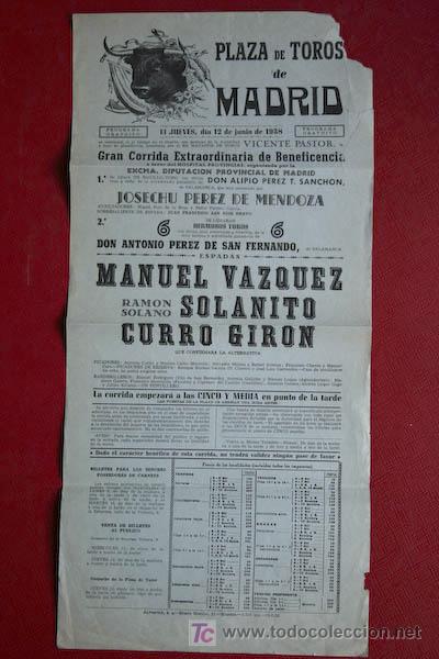 Carteles toros: Cartel de toros de Madrid. - Foto 1