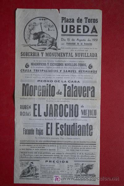 Carteles Toros: Cartel de toros de &Uacute;beda.