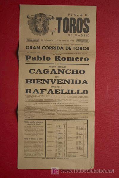 Carteles toros: Cartel de toros de Madrid. - Foto 1