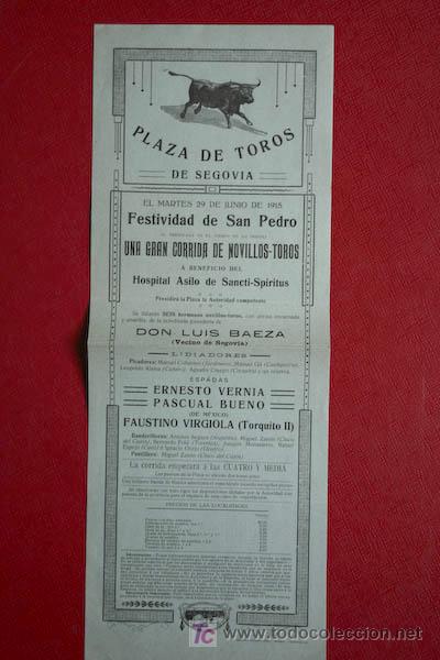 Carteles toros: Cartel de toros de Segovia. - Foto 1