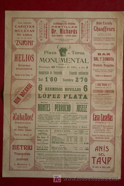 Carteles toros: Cartel de toros de Barcelona. - Foto 1