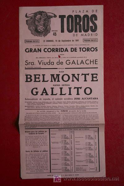 Carteles toros: Cartel de toros de Madrid. - Foto 1