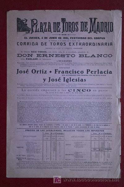 Carteles toros: Cartel de toros de Madrid. - Foto 1