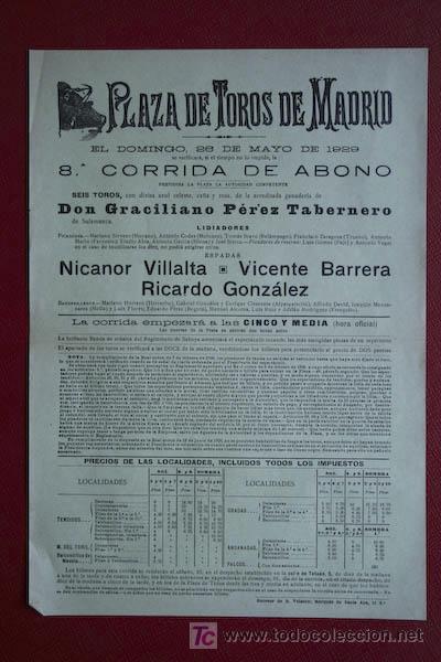 Carteles toros: Cartel de toros de Madrid. - Foto 1