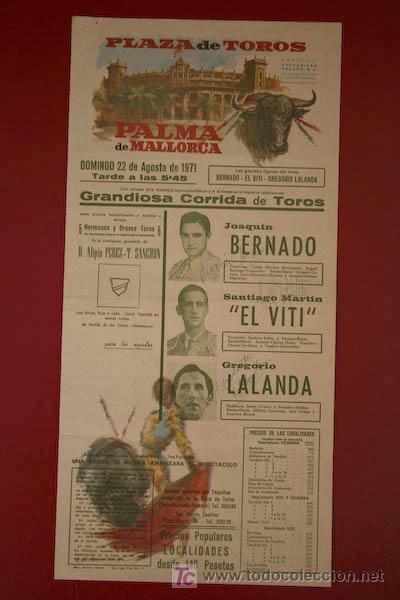 Carteles toros: Cartel de toros de Palma de Mallorca. - Foto 1