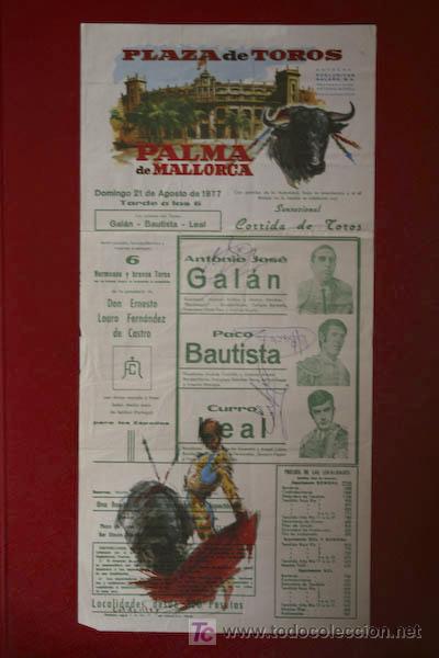Carteles toros: Cartel de toros de Palma de Mallorca. - Foto 1